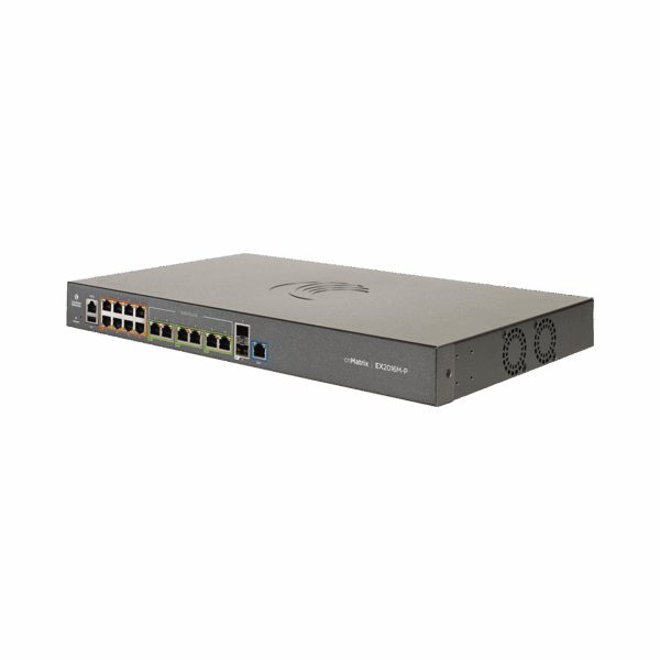 Switch PoE cnMatrix EX2016M-P de 16 puertos (8x 802.3af/at Gigabit, 6x 802.3bt 2.5 Gigabit, 2x SFP+), Capa 3, 240 W, gestión en la nube