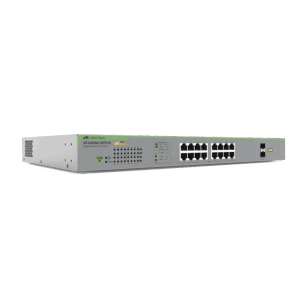 Switch PoE+ Gigabit WebSmart de 16 puertos 10/100/1000 Mbps (2 x Combo) + 2 puertos gigabit SFP (Combo), 185 W