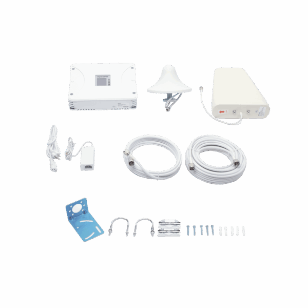 Kit Amplificador de Señal Celular 5G, 4G, 3G, VoLTE y Voz convencional. Funciona con Todos los Operadores. Soporta Múltiples Dispositivos y Tecnologías. Hasta 900 m² de Cobertura