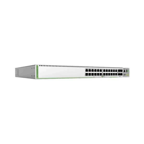 (GS980MX/28) Switch Stack L3, 24 puertos 10/100/1000-T, 4 Puertos SFP+ 10G, Fuente de poder fija