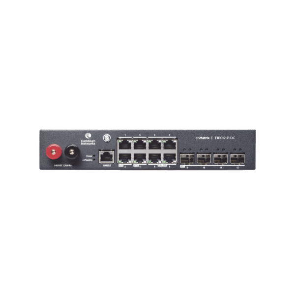 Switch cnMatrix WISP TX1012-DC-P de 8 puertos PoE y 4 SFP+, 170 W PoE Budget, Capa 2, gestión gratuita desde la nube, para corriente directa