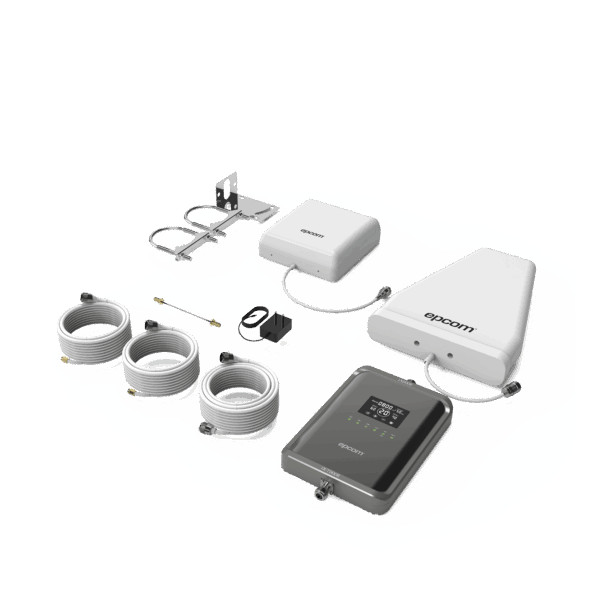 Kit Amplificador de Señal Celular 5G / Mejora las llamadas convencionales y VoLTE / Soporta los datos de las tecnologías 2G, 3G, 4G y 5G de TELCEL, AT&T, MOVISTAR y OMV de Altán / Cubre hasta 600 m².