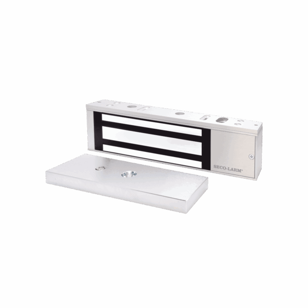 CERRADURA ELECTROMAGNETICA DE 600LB EN COLOR  NEGRO CON SENSOR DE ADHERENCIA Y LED DE STATUS
