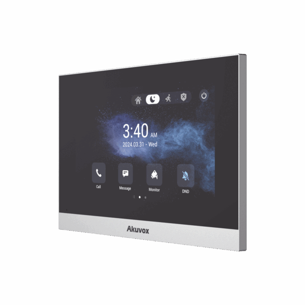 Monitor ANDROID / Soporta APP Android / Pantalla Touch Screen LCD 7" / WiFi / Punto WIFI / Bluetooth / PoE / SIP / 8 Entradas de Alarma / 1 Salida de Relé / Comunicación con App de Familiares / Administración 100 % en la Nube
