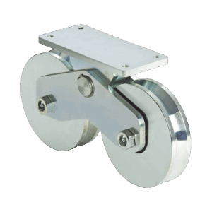 339V – Rueda Doble de 12 cm / Capacidad Para Puertas de  hasta 1200 kg / Canal Tipo V