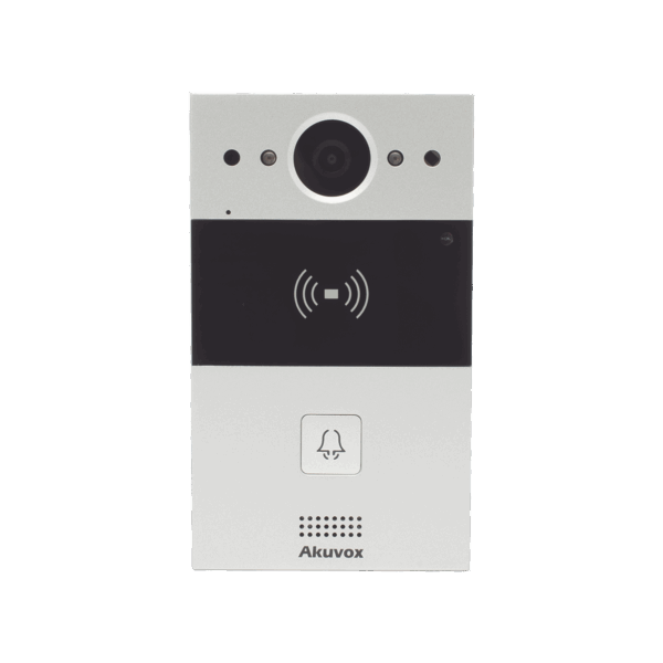 Videoportero de 1 Botón / Lector de Tarjetas MIFARE y PROX EM / Notificación a APP / 100% en la Nube / Notificación por Llamada Telefónica / SIP / ONVIF / IP65 / Cámara 2MP / Panel de Aluminio / Control de 2 Puertas