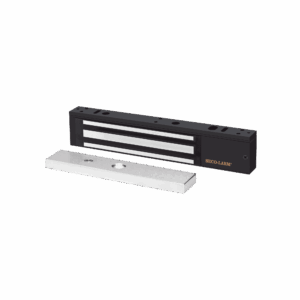 CERRADURA ELECTROMAGNETICA DE 600LB EN COLOR  NEGRO CON SENSOR DE ADHERENCIA Y LED DE STATUS