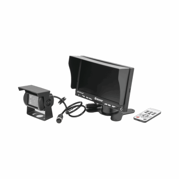 Sistema Profesional Alámbrico  de Cámara de Reversa y Monitor para Vehículos de Trabajo y Montacargas
