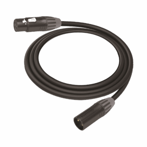 Cable XLR | 3 polos | Conector Hembra-Macho | Serie M | Carcasa Negra | Contactos Dorados | Ideal para Microfonía | Longitud 5m