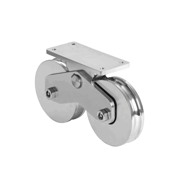 Rueda Doble de 12 cm / Capacidad Para Puertas de hasta 1200 kg / Canal Tipo "U"