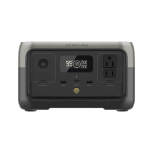 EcoFlow River 2 | Estación de Energía Portátil 256Wh Litio LFP / 2 AC 300 W (Max. 600W) / 1 USB-C 60W / 2 USB -A 12W / Cargador de Coche 8A a 12 o 24V / Conectividad WiFi y Bluetooth (App) / Carga Solar 110W Max.
