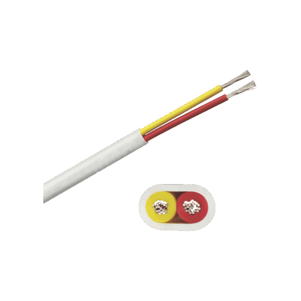 Rollo de cable plano grado marino calibre 16, de 2 conductores (rojo y amarillo) de 100 pies (30.48 m).