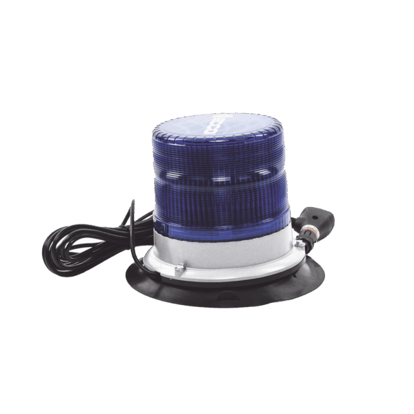 Baliza led pulso, 12-24vdc, 11 patrones de flash, montaje de imán de vacío, azul