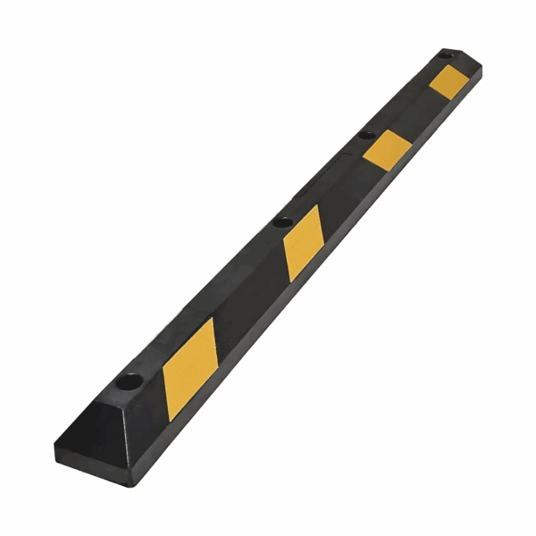 Tope Vehicular P / Estacionamiento / 183cm / Color Negro-Amarillo / 8 Franjas Reflejantes.