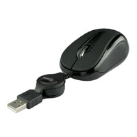 MOUSE MINI ALAMBRICO RETRACTIL OPTICO 1000 DPI CONECTOR USB EASY LINE BY PERFECT CHOICE – NEGRO