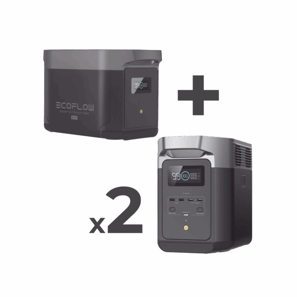 Kit de Estación de Energía Portátil 2048Wh + 2 Baterías Externas 2048Wh (6144Wh Totales)