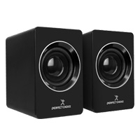 BOCINAS PARA COMPUTADORA SONIDO ESTEREO 2.0 CONECTOR USB Y 3.5MM CONTROL DE VOLUMEN PERFECT CHOICE MOSSO – NEGRO