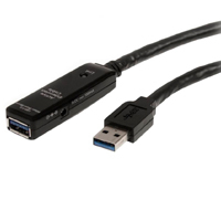 CABLE EXTENSOR DE 10 METROS USB 3.0 SUPERSPEED ACTIVO – PERMITE CONEXION EN CASCADA DE HASTA 2 NIVELES – USB A MACHO A HEMBRA – NEGRO – STARTECH.COM MOD. USB3AAEXT10M