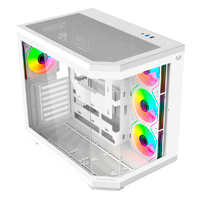 GABINETE GAMER BALAM RUSH TANK MASTER 9600TB / MEDIA TORRE / ATX – MICRO ATX – ITX / PANELES REMOVIBLES CRISTAL TEMPLADO / 4X VENTILADORES ARGB / SOPORTE PARA ENFRIAMIENTO / BLANCO / BR-938686