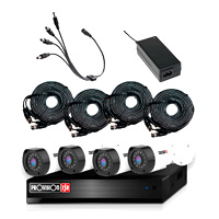 KIT / PROVISION ISR / DVR 4 CANALES DE 2 MEGAPIXELES / 4 CAMARAS 2MP / LENTE 2.8MM 90º GRADOS DE APERTURA / IP66 / INFRARROJO / ACCESORIOS / 2 AÑOS DE GARANTIA
