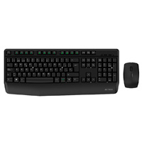 KIT ACTECK CREATOR PLUS MK465 / TECLADO Y MOUSE / INALAMBRICO / RECEPTOR USB / 105 TECLAS / ERGONOMICO – MULTIFUNCION / WIN – MAC – IOS – ANDROID / OPTICO / 1200 DPI / 3 BOTONES / NEGRO / AC-936354