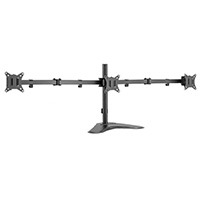 SOPORTE ACTECK ENFORCE ZONE-B SM435 / DE ESCRITORIO / 3 MONITORES / 17 – 32 PULG / HASTA 9 KG POR BRAZO / INCLINACION Y GIRO AJUSTABLE / VESA 75 – 100 MM / ORGANIZADOR DE CABLES / NEGRO / AC-939676