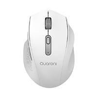 MOUSE INALMBRICO ERGONMICO CON TEXTURA QUARONI 5 SCROLL/RECEPTOR 2.4 GHZ/800 – 2400 DPI/PTICO/4 NIVELES/BLANCO
