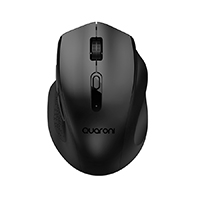 MOUSE INALMBRICO ERGONMICO CON TEXTURA QUARONI 5 SCROLL/RECEPTOR 2.4 GHZ/800 – 2400 DPI/PTICO/4 NIVELES/NEGRO