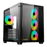 GABINETE GAMER BALAM RUSH TANK PRO GM930 / ATX – MINI TORRE / MICRO ATX – MINI ITX / PANEL CRISTAL TEMPLADO REMOVIBLE / VENTILADOR RGB / MALLA METALICA / 2 X SSD – 2 X HDD / NEGRO / BR-935944