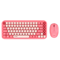 KIT ACTECK CREATOR CHIC K-COLORS MK480 / TECLADO Y MOUSE / INALAMBRICO – MULTIMEDIA / 85 TECLAS / OPTICO / 800 DPI / 4 BOTONES + SCROLL / WIN + MAC / ESPAÑOL / DONGLE USB / ROJO- ROSA / AC-940245