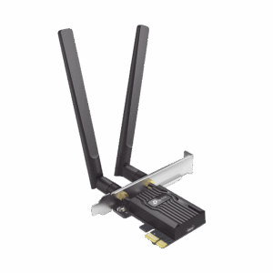 Adaptador PCIe inalámbrico doble banda AX3000 Mbps / Seguridad Inalámbrica WPA3 /Antena de alta ganancia / Tecnología MU-MUMO 2X2 / Soporte de perfil bajo y Altura completa / Bluetooth 5.2