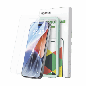 Protector de pantalla UGREEN HD con marco de instalación para iPhone 15/16 (paquete de 2)