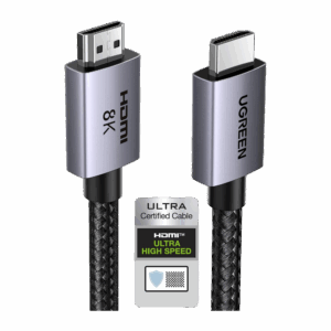 Cable HDMI 2.1 de 8K@60Hz | 2 m | 48Gbps | HDR10+ | 3D Inversivo| eARC | Dolby ATMOS |   VVR | QMS | QFT | ALLM | 3 modos de Visualización | Certificado HDMI 8K | Niquelado | Nylon Trenzado | Carcasa de Aluminio.