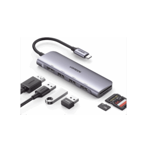 HUB USB-C (Docking Station) 6 en 1 | HDMI 4K@30Hz | 3 Puertos USB 3.0 | Lector Tarjeta SD + Micro SD (TF) Uso Simultáneo | Chip de Última Generación | Potente Disipación de Calor |  Caja de Aluminio.