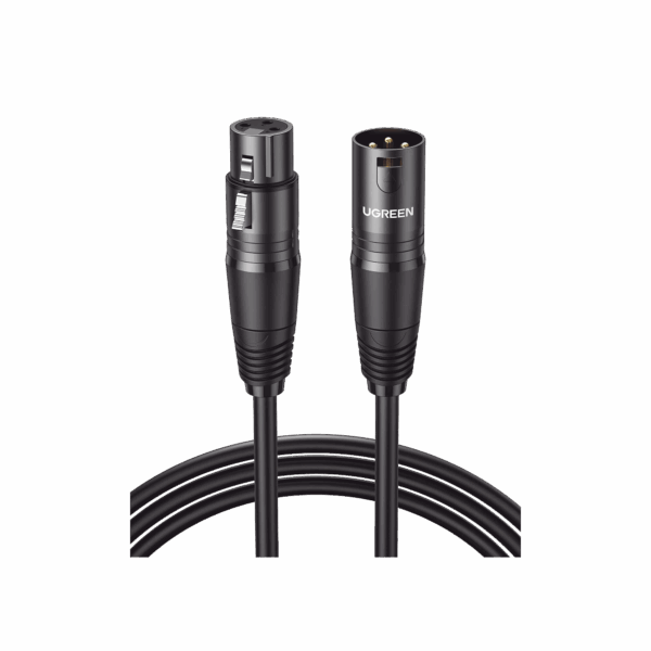 Cable para Micrófono XLR Tipo Canon Macho a Hembra / 10 Metros / Plug & Play / Antiinterferencias / Triple Blindaje / Alta Calidad / Color Negro