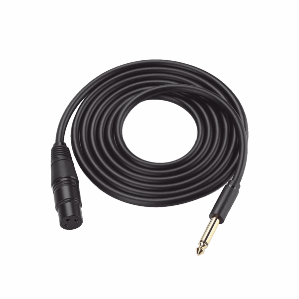 Cable para Micrófono Plug 6.35 mm (1/4 Inch) Macho a XLR Canon Hembra / Núcleo de Cobre / 5 Metros / Alta Calidad / Color Negro