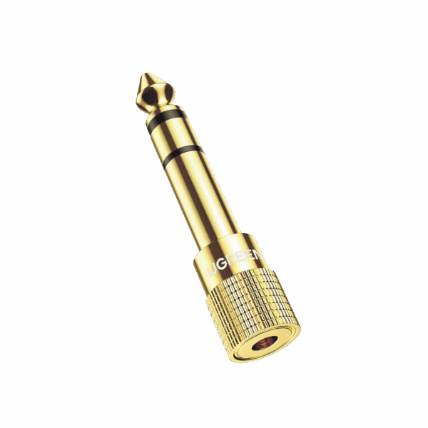 Adaptador (Convertidor) de Audio 3.5mm Hembra a 6.5mm Macho / Plug & Play / Superficie de Rosca Antideslizante / Calidad de sonido sin pérdidas