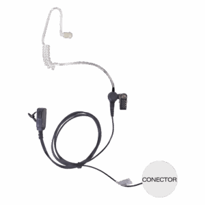 Micrófono – audífono de solapa con tubo acústico transparente para KENWOOD PKT23K con tubo acústico de PU (grado médico)
