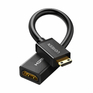 Adaptador Mini HDMI a HDMI (HDMI Tipo C)   / 18Gbps / 4K@60Hz / HDR /  Tecnología 3D / ARC / Carcasa PC+ABS / HDCP/ Longitud de 22 cm