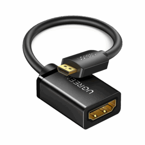Adaptador Micro HDMI a HDMI (HDMI Tipo D)   / 18Gbps / 4K@60Hz / HDR /  Tecnología 3D / ARC / Carcasa PC+ABS / HDCP/ Longitud de 22 cm
