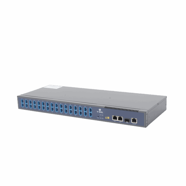 OLT de 1 GPON puerto con Splitter de 1 a 32 SC/UPC Incluido  + 3 puertos Uplink (2 puertos Gigabit Ethernet + 1 puerto SFP/SFP+) , hasta 128 ONUS