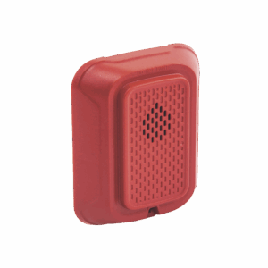Sirena para Montaje en Pared, 12 a 24 Vcc, Color Rojo, Nuevo Diseño Moderno y Elegante y Menor Consumo de Corriente