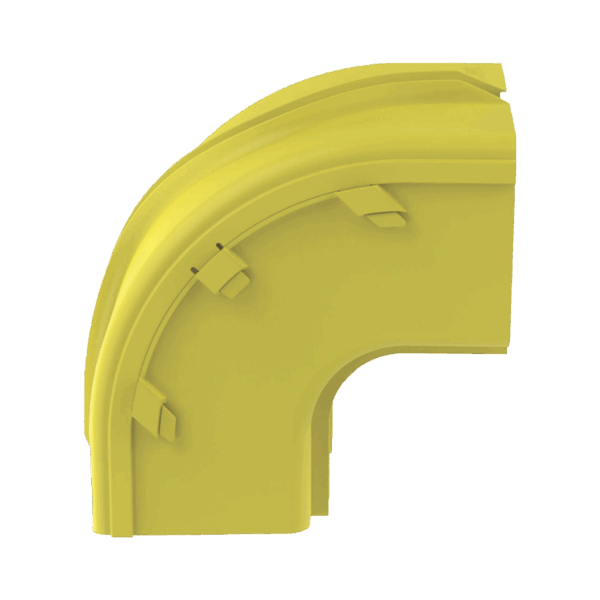 Bajada Vertical Exterior de 90º sin Tapa, Para uso con Canaletas 6X4 FiberRunner™, Color Amarillo