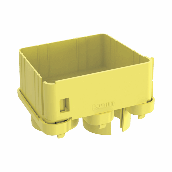 Tapa con 2 Salidas a Tubo de 1.5in (38mm), Para uso con Canaletas 4X4 FiberRunner™, Color Amarillo