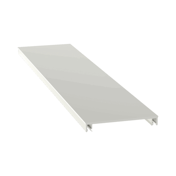 Cubierta para canaleta T-70, de PVC rígido, 70.1 x 9.1 x 2400 mm, Color Blanco Mate
