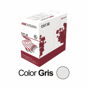 Bobina de Cable UTP 305 Metros / Cat5E (24 AWG) / Color Gris / PVC (CM) / Uso en Interior / 100% Cobre / Aplicaciones de CCTV y Redes de Datos