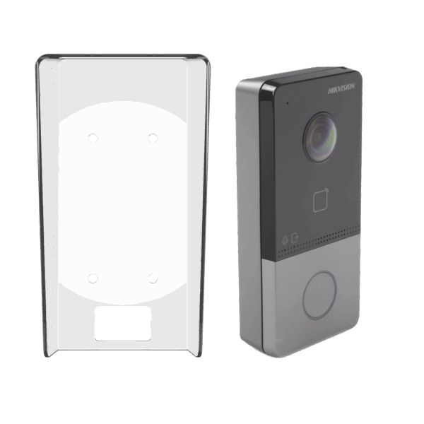 Kit Videoportero IP + Carcasa protectora 2 Megapixel  / PoE Estandar / IP65  / Apertura desde Hik-connect / Soporta 1 Departamento y Hasta 6 Monitores / Soporta Tarjetas Mifare / 1 Salida Relay