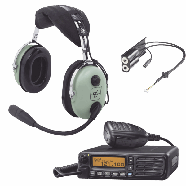 Kit Radio Movil Aéreo Icom con Auricular David Clark para Aviación General