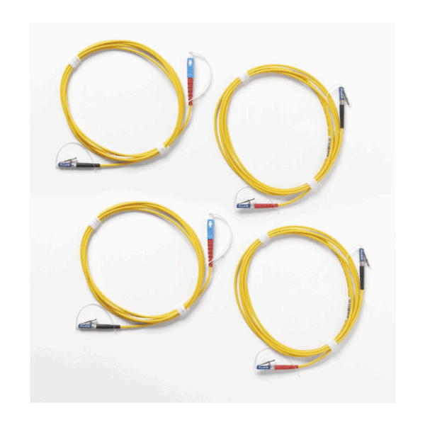 Kit de Cables de Referencia de Comprobación Monomodo CertiFiber® Pro, Para Fibras con Conectores LC (2 SC/LC Metálico, 2 LC/LC Metálico), de 2 Metros