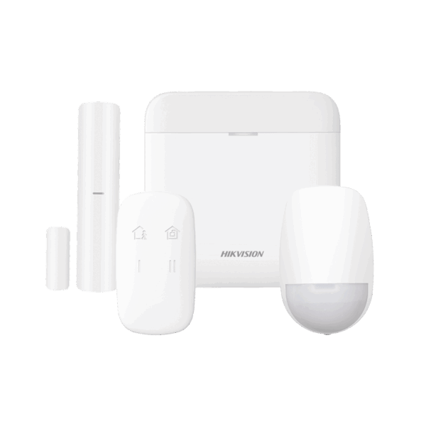 (AX PRO) KIT de Alarma AX PRO / Incluye: 1 Hub con bateria de respaldo / 1 Sensor PIR / 1 Contacto Magnético / 1 Control Remoto / WiFi / Compatible con Hik-Connect P2P